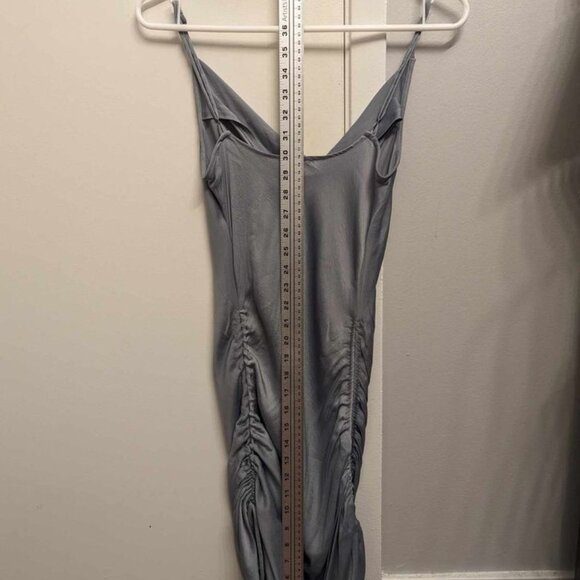 Free People Ruched Slip Dress, Greyish blue - Size S - Picture 3 of 6
